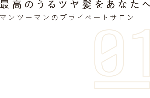 01 マンツーマンのプライベートサロン 最高のうるツヤ髪をあなたへ